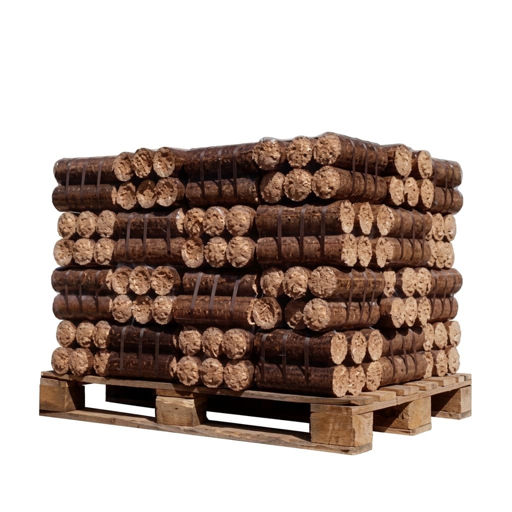 Stère Malin — Bûches Densifiées Mixtes Demi-Palette 480kg Polyvalence Raffinée