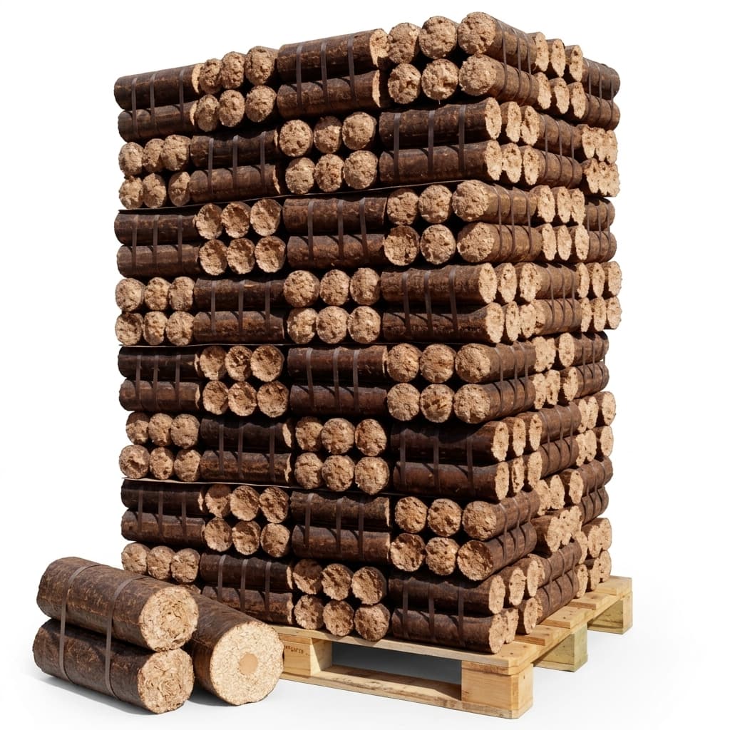 Stère Malin — Bûches Densifiées Mixtes Palette 960kg Stock Complet