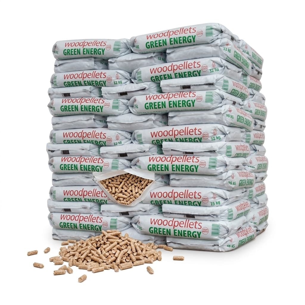Stère Malin — Pellets Green Energy DINplus 65 Sacs Écologique Premium